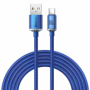 datový kabel Baseus Crystal Shine USB-C FastCharge 5A 100W blue 2m