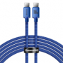 datový kabel Baseus Crystal Shine USB-C/USB-C FastCharge 5A 100W blue 2m